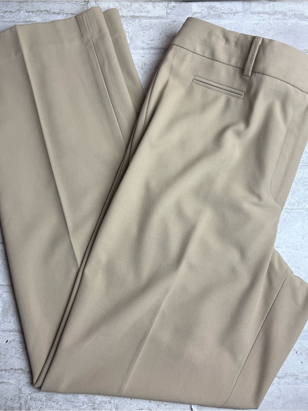 Talbots Straight Leg Pants Size 12 Tan Beige Stretch Career Casual NEW NWT 😍